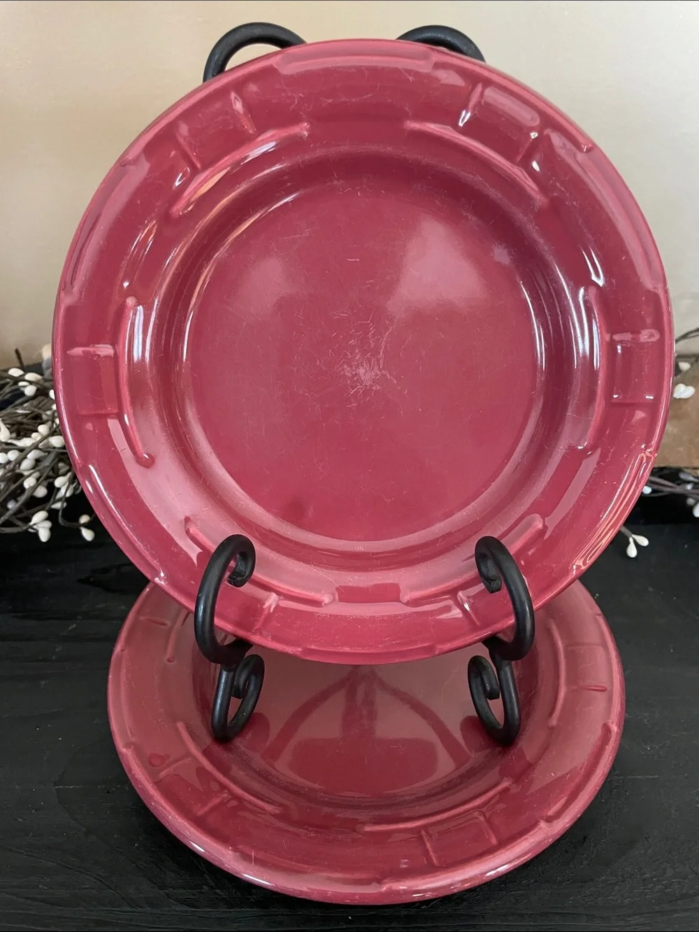 Longaberger Woven Traditions ‘Paprika’ Salad/Dessert Plates 7” - Set of Two